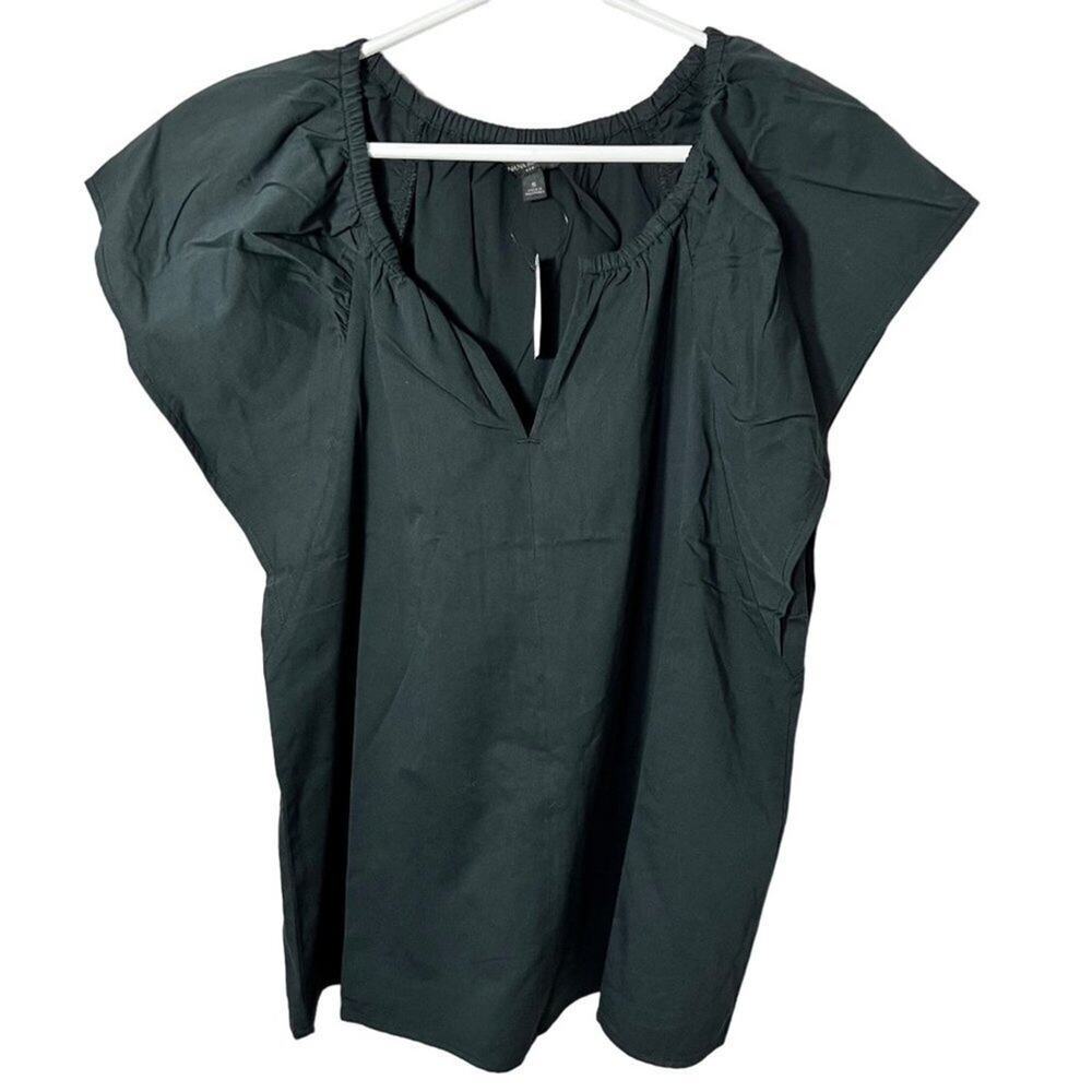 BANANA REPUBLIC NWT Women's‎ Flutter-sleeve Black Blouse Sz S